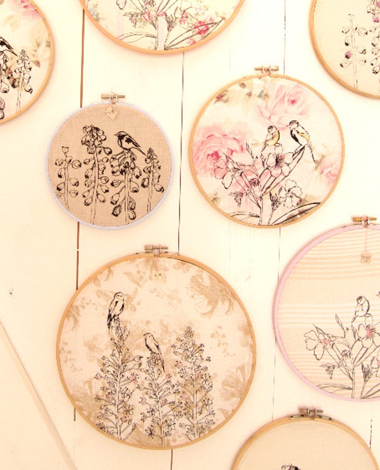 Embroidery Pattern screen print on cotton original by LWDsupply