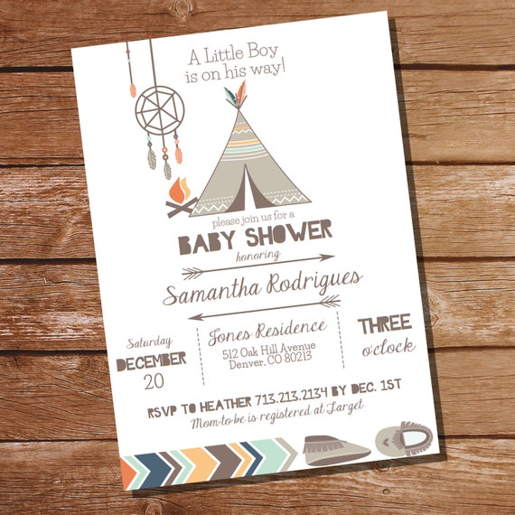 Tribal Baby Shower Invitations 5