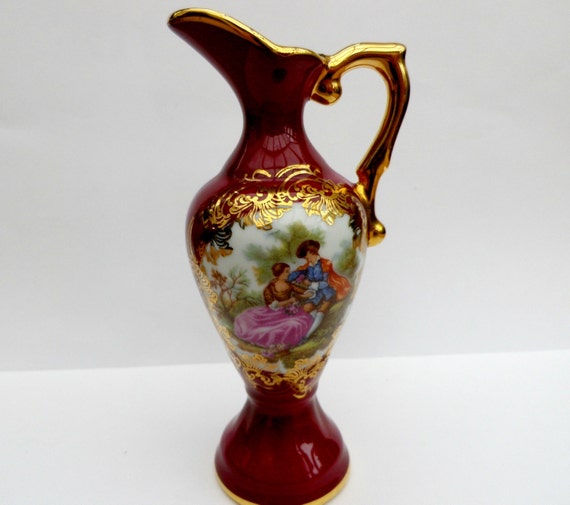 Pichet miniature Limoges petite tige vase Fragonard