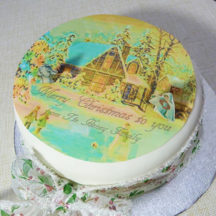 Edible Christmas Icing Cake Topper by fandabbydozygifts on Etsy