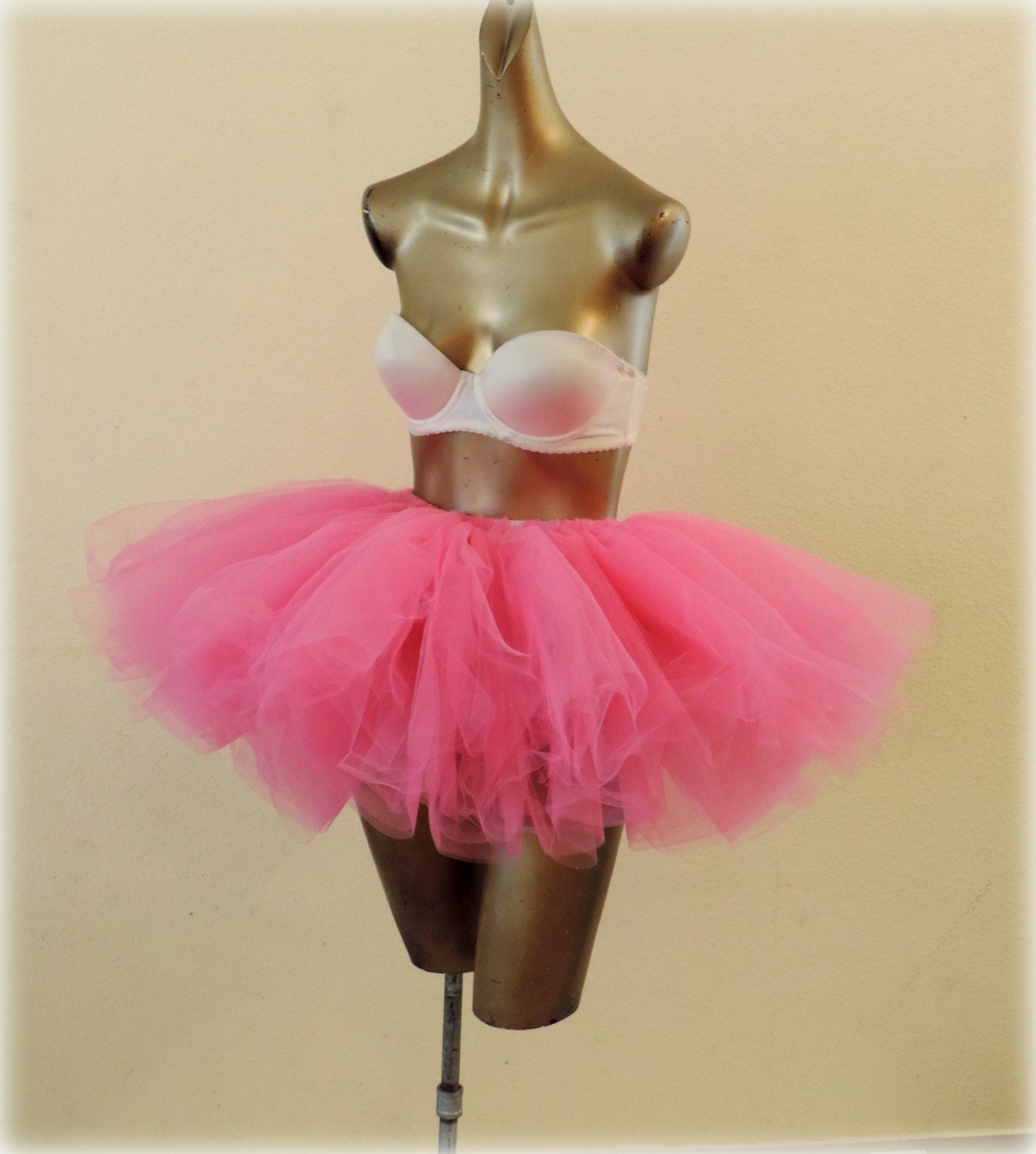 Adult Tutu Bright Pink Tutu Skirt Tulle Tutu Rave Edc By Tutuhot 0363