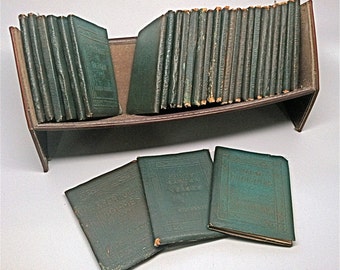 Little Leather Library Collection Original Leather Shelf c1920