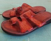 mexican tooled leather sandals
