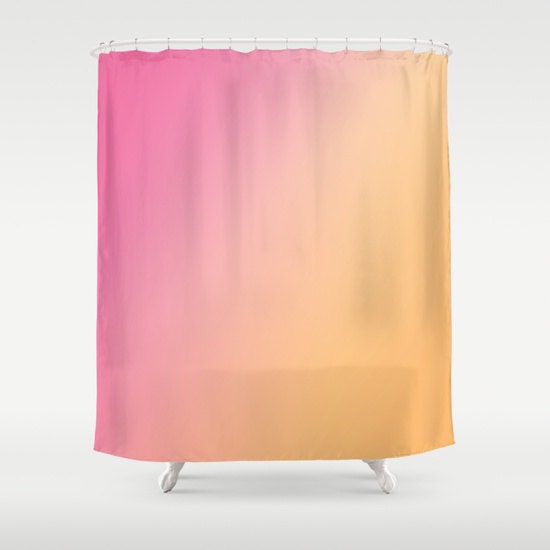 Pink to Orange Ombre Shower Curtain Bathroom Decor Shower