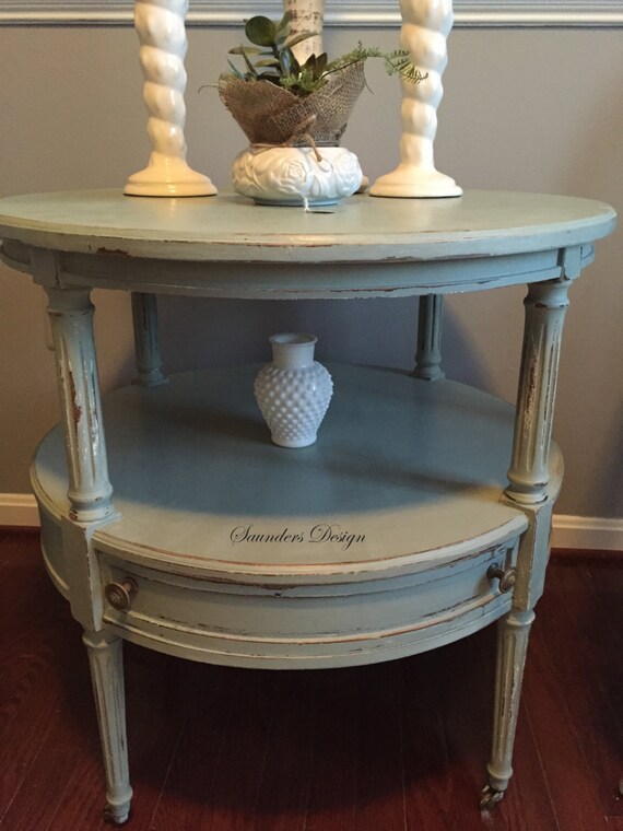 shabby chic rustic duck egg accent table by saundersdesign on etsy shabby chic rustic duck egg accent table by saundersdesign on etsy