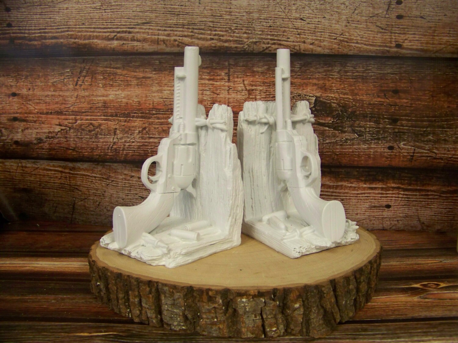 Gun Bookends Bookends Western Decor Rustic Bookends Pistol