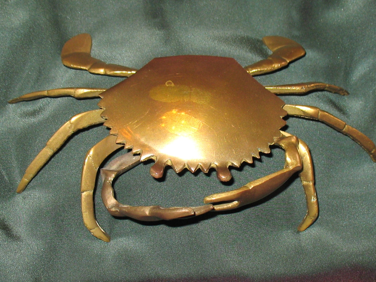 1930s Bronze Crab Box, 1920s Large Brass Crab Ashtray, Antique Home ...