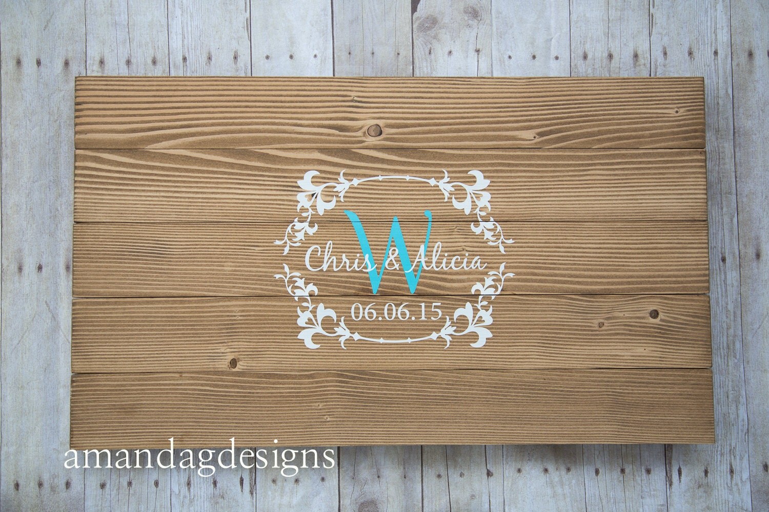 Wedding Guest Book Wood Sign Elegant Hand by AmandaGdesigns