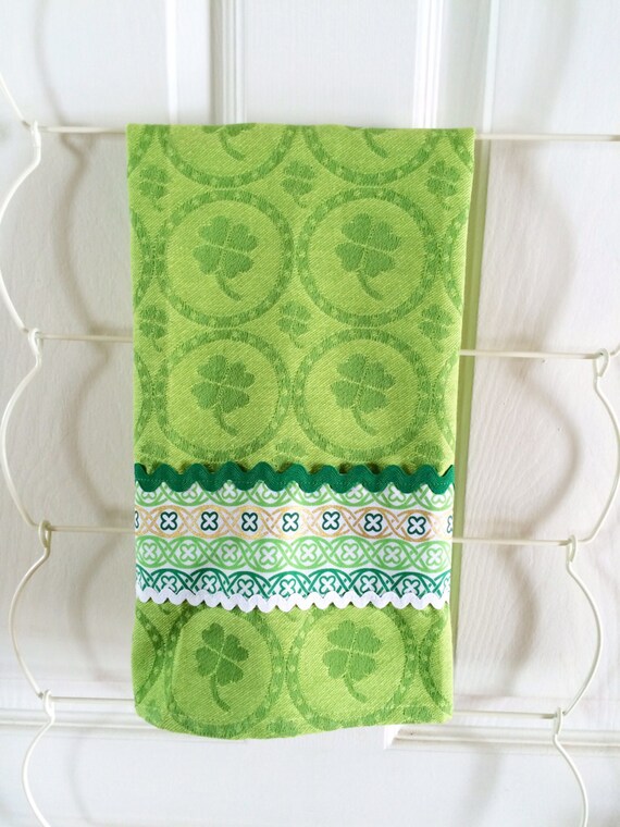 Irish Kitchen Towel St. Patrick's Shamrock by LindasOtherLife