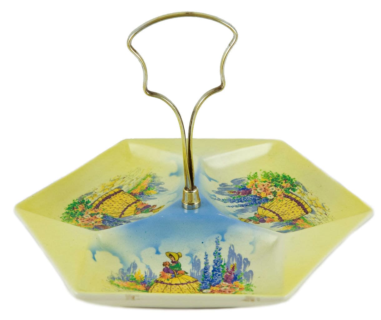 Cake Serving Dish with Handle by Sandland, Vintage English Haute Juice