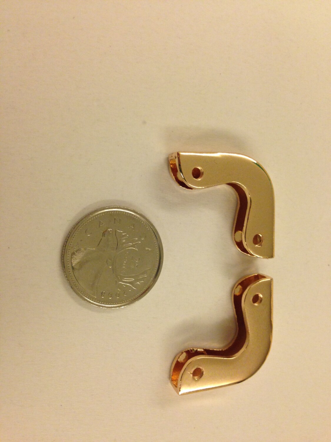 light gold curved metal bar corner/ metal clip 35mm x 8mm x