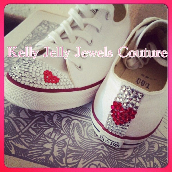 converse red heart sneakers