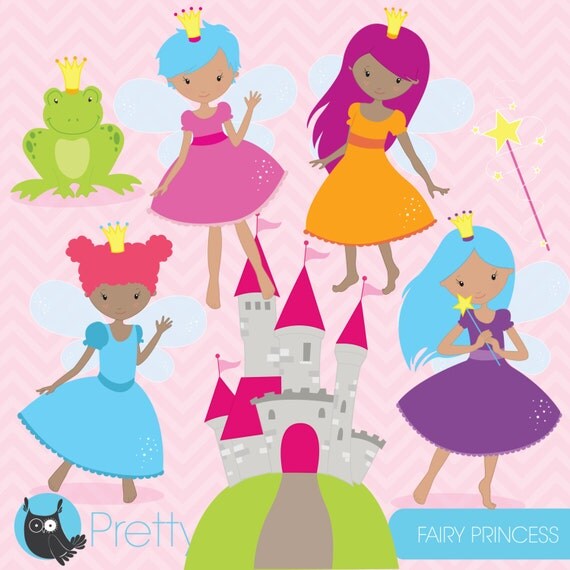 Fairy princess clipart commercial use, vector graphics, digital clip art, digital images - CL790 Il_570xn