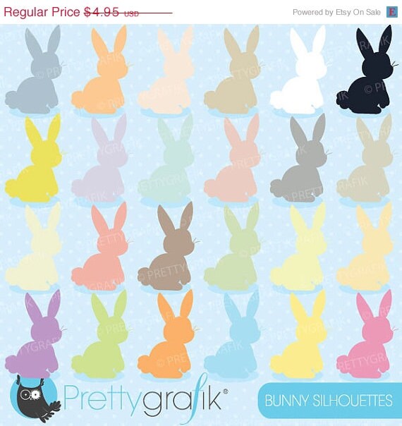 80% OFF SALE bunny rabbit clipart commercial use, vector graphics, digital clip art, digital images - CL508 Il_570xn