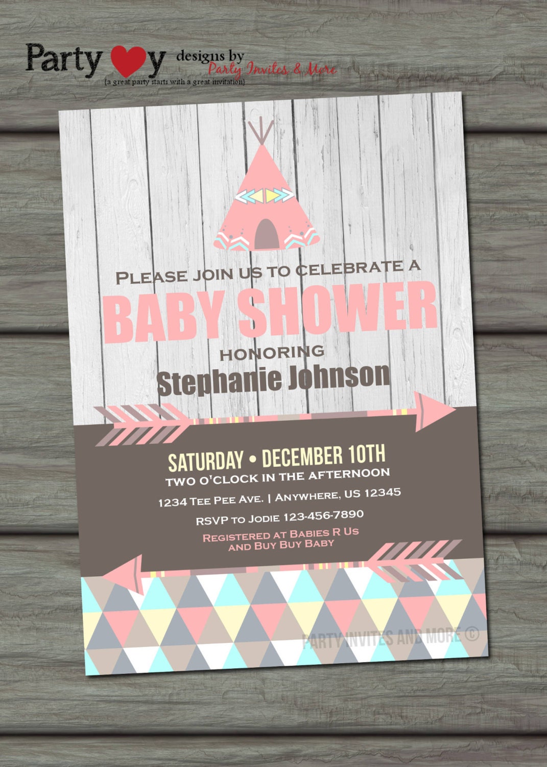 Tribal Baby Shower Invitations 9