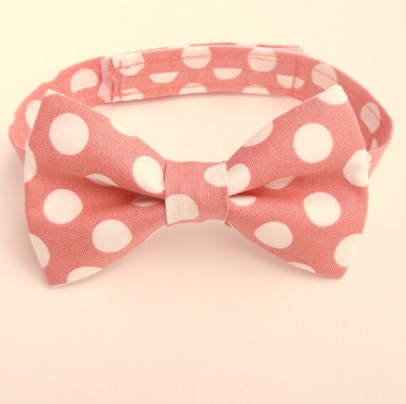 Coral Bow Tie and Suspenders Boys Coral Suspenders Polka