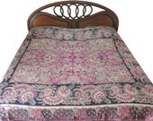 Vintage Pink Floral Design Bedding Blanket Sofa Throw Double Sided Pashmina Bedspread