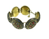Indi Bracelets Brass Inlay Stone Chic Brass Tone Bracelets mandala Cuff Bracelets-Artisan Handcrafted Jewelry