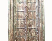 Antique Doors Vintage Painted Architecture Double Panel Unique Temple Doors India Furniture