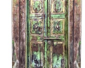 Antique Style Hand Carved Reclaimed Teak Wood Door & Frame Historic Indian Jaipur Doors