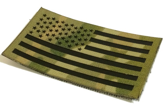 3.5x2 Inch Infrared Multicam Ir Us Flag Patch by TacticalTextile