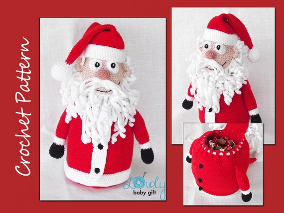 Christmas Crochet Pattern - Santa Claus, Christmas Decoration - Gift Bag, CP-140
