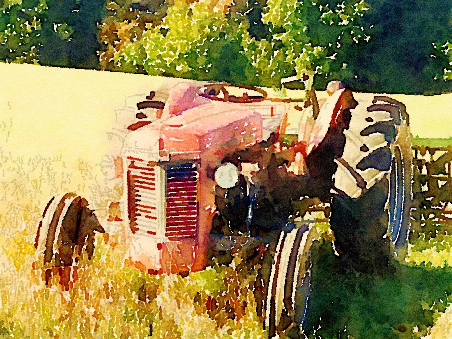 Vintage tractor print.