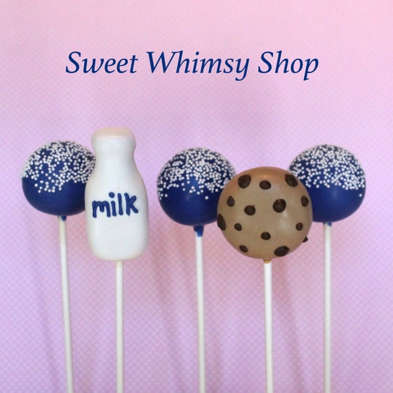 12 Cookies and Milk Bottle Cake Pops for sleepover or pajama