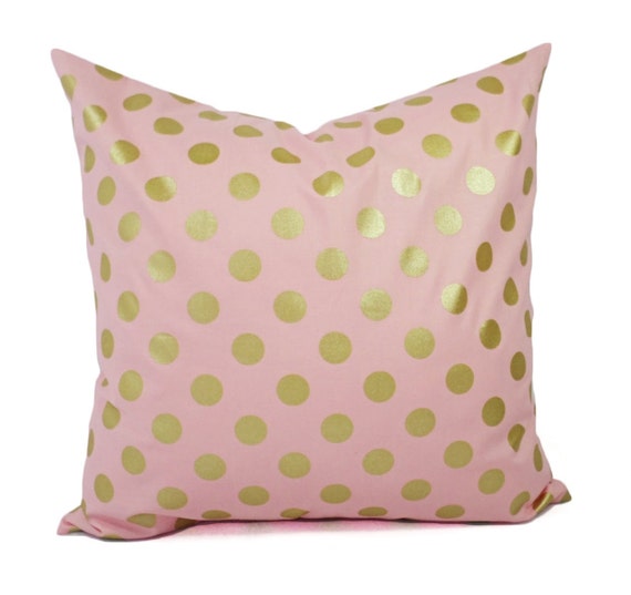 Two Metallic Gold Pillow Covers Pink and Gold Pillow Cover