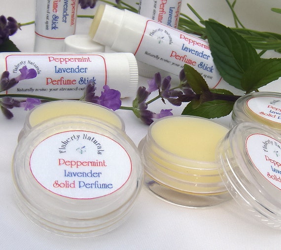 Solid perfume Peppermint Lavender perfume by FlahertyNaturals