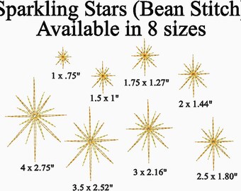 Rhinestone Embellishment Embroidery Glimmering Stars Embroidery Design Available in 8 sizes. See page 2 for a sample stitch out.