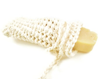 Natural Soap Saver, Crochet Soap Bag, Crochet Loofah, Handmade Soap Saver, No-Dye Loofah, Cotton Soap Saver, Cotton Loofah Washable Loofah