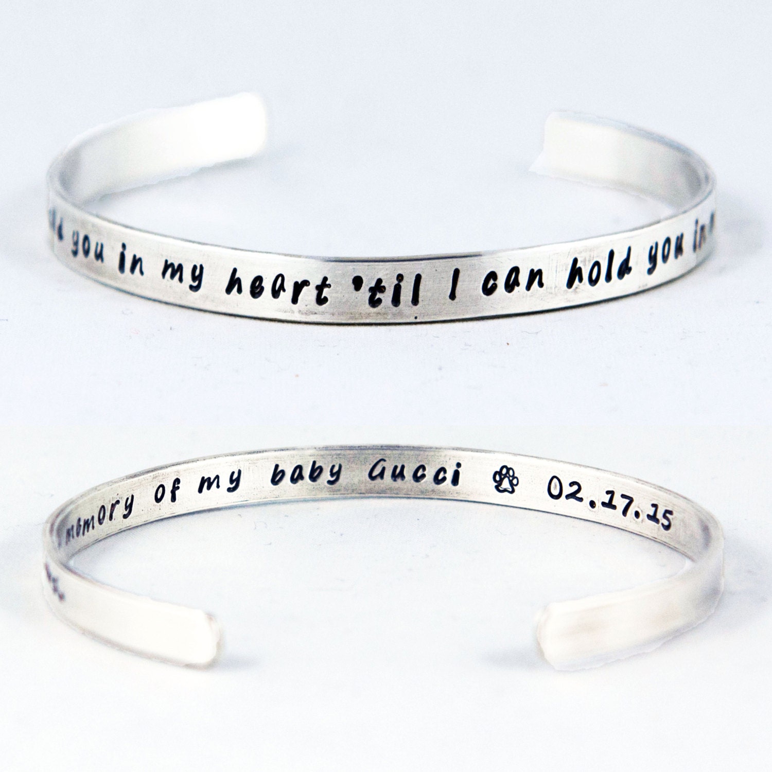 Sterling Silver cuff bracelet Memorial Bracelet Loss of