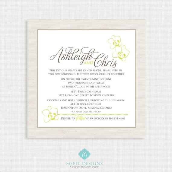 5X5 Wedding Invitations 1