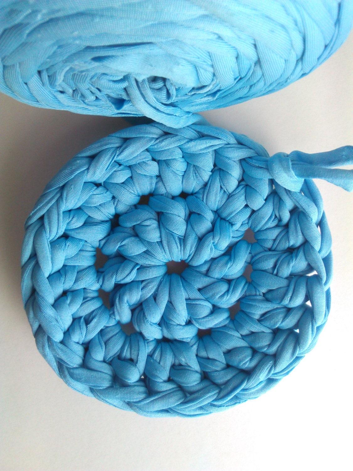Scuba Blue Crochet Ottoman Pouf Scuba Blue Nursery Ottoman