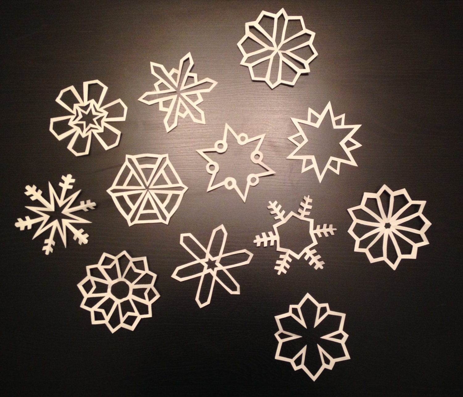 Small White Paper Snowflakes: Set of Twelve