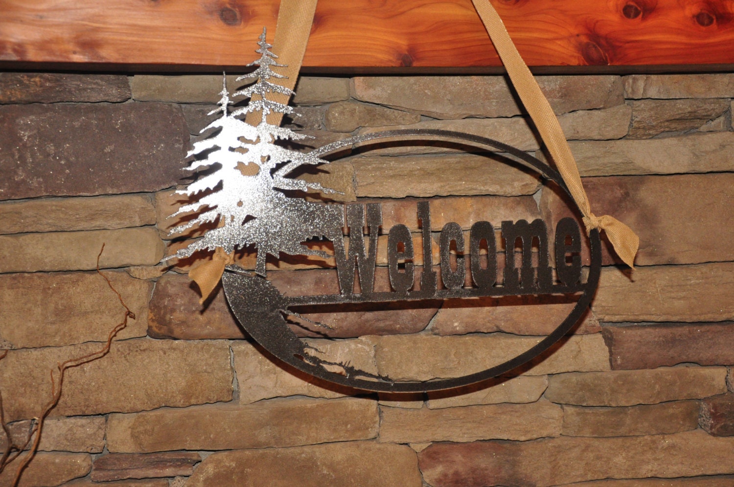 Metal Welcome Sign Indoor Outdoor Door Decor Cabin Decor