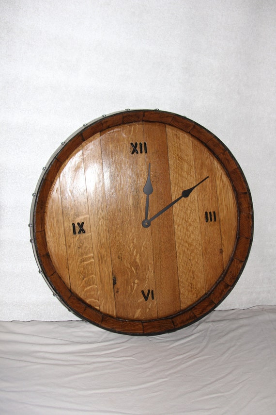 Wine Barrel Head Wall Clock by WineryWoods on Etsy