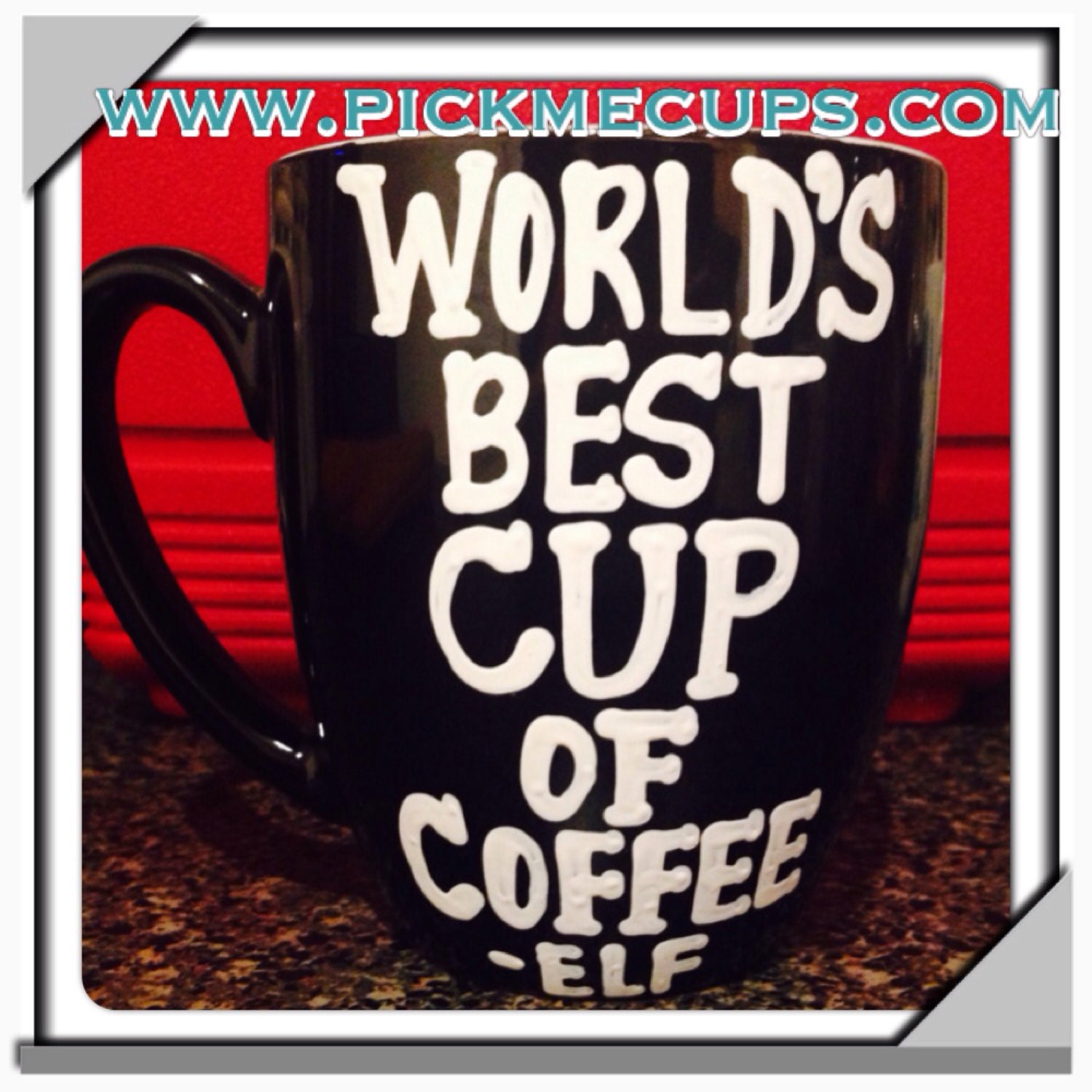 Worlds Best Cup of Coffee mug Handpainted Cotton Headed