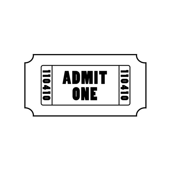  Admit One Ticket Decal Perfect for making ticket 