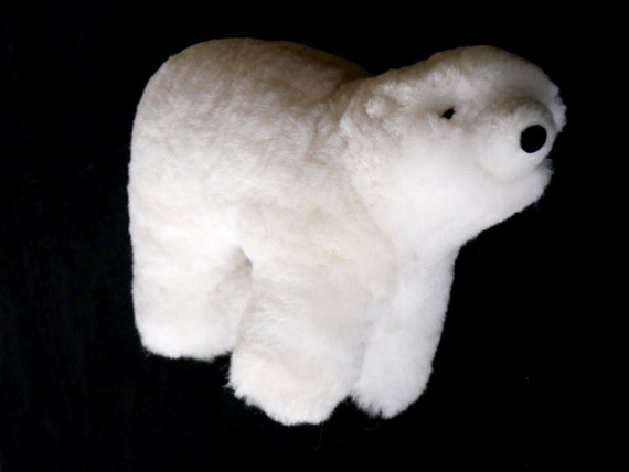 100% Baby Alpaca Fur Polar Bear 8 Peru Handmade Toy