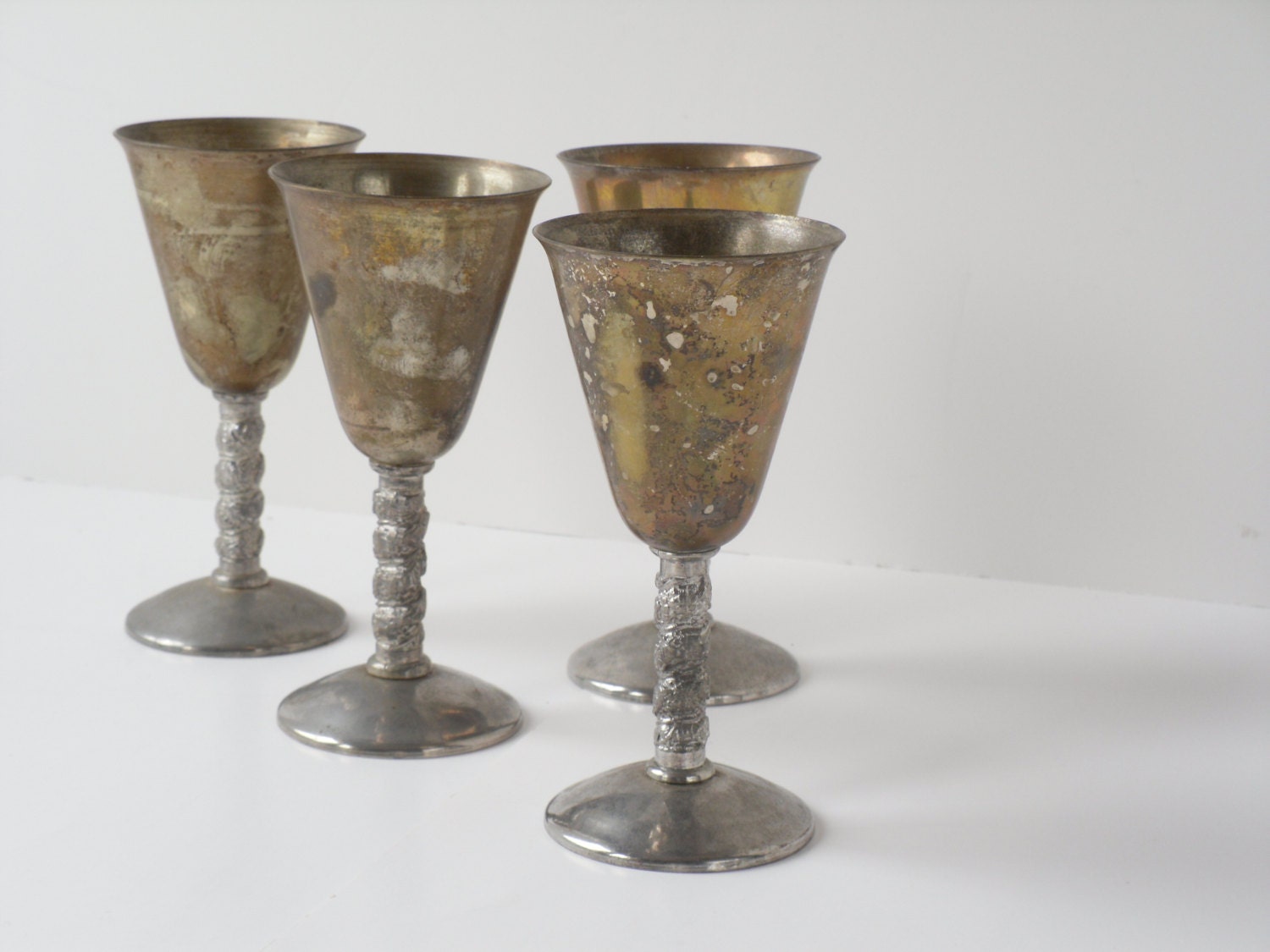 Vintage Silver Plated Goblets Chalice Communion Cups Champagne