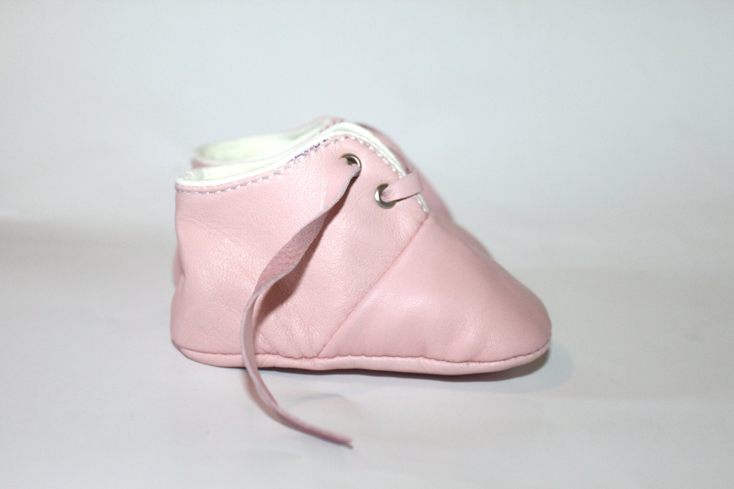 3-6 Months Slippers / Baby Shoes Lamb Leather pastel pink