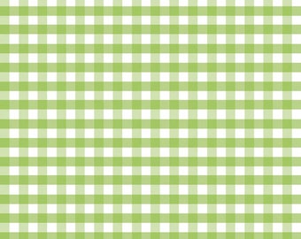 Green Gingham Fabric by Riley Blake Designs. Medium (1/4 inch.) Gingham. 100% cotton c450-30