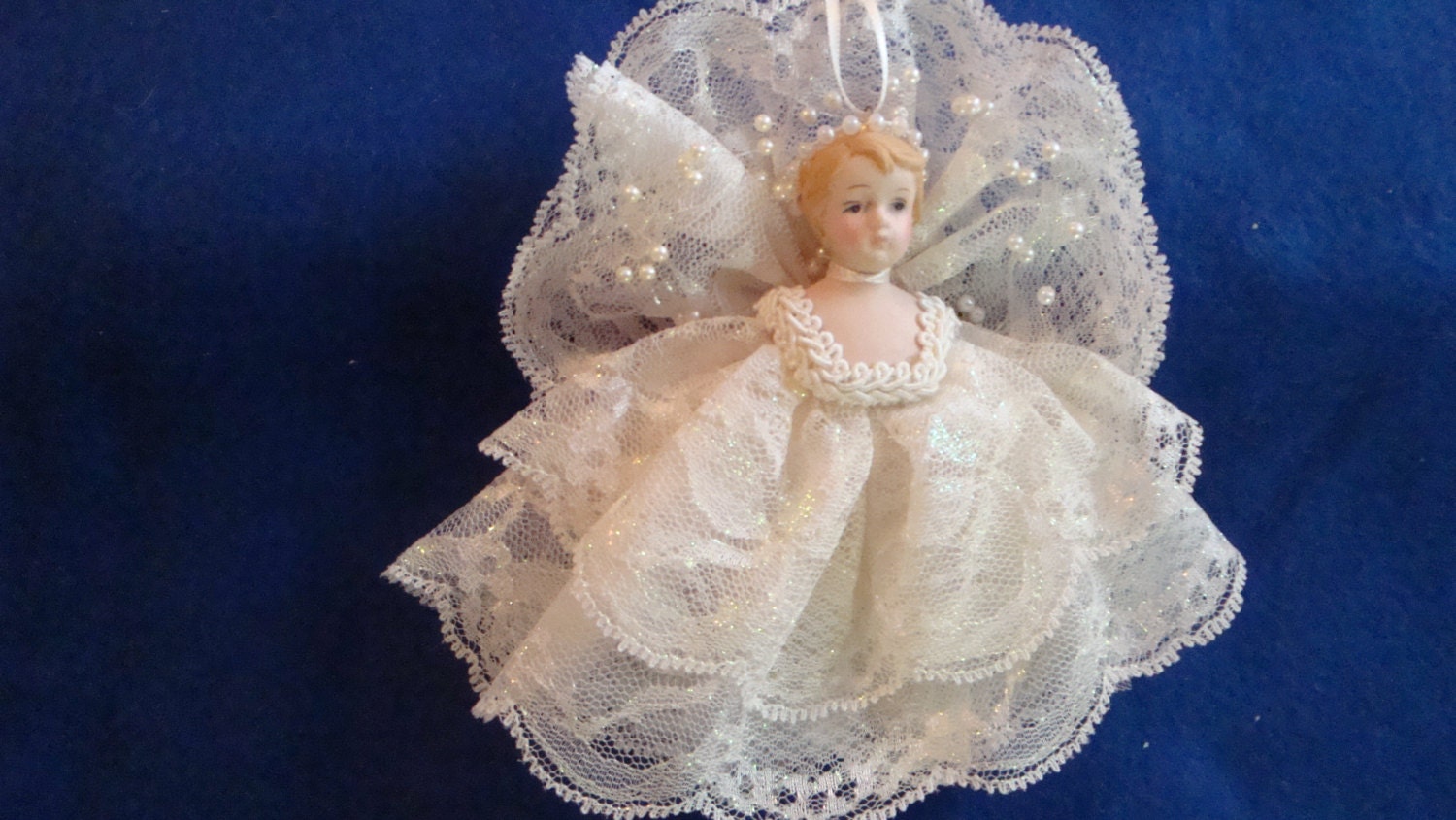 Alexia - Angel Ornament , Handmade.. Porcelain, Christmas, Christmas tree.Decoration. Gift wrap