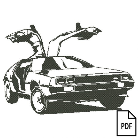 Delorean Retour Vers Le Futur Dessin Articles similaires à DeLorean (Back to the Future) Cross Stitch