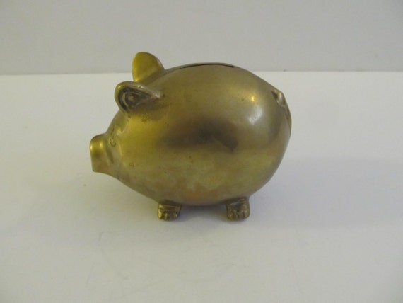 Brass Piggy Bank Piggy Bank Brass Brass Pig Paperweight