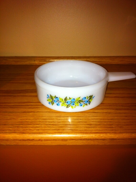 Glasbake Vintage crock bowl with handle by TaliGirl77