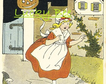 Digital scan of illustration from "The Peter Patter Book Rimes for Children" by Blanch Fisher Wright