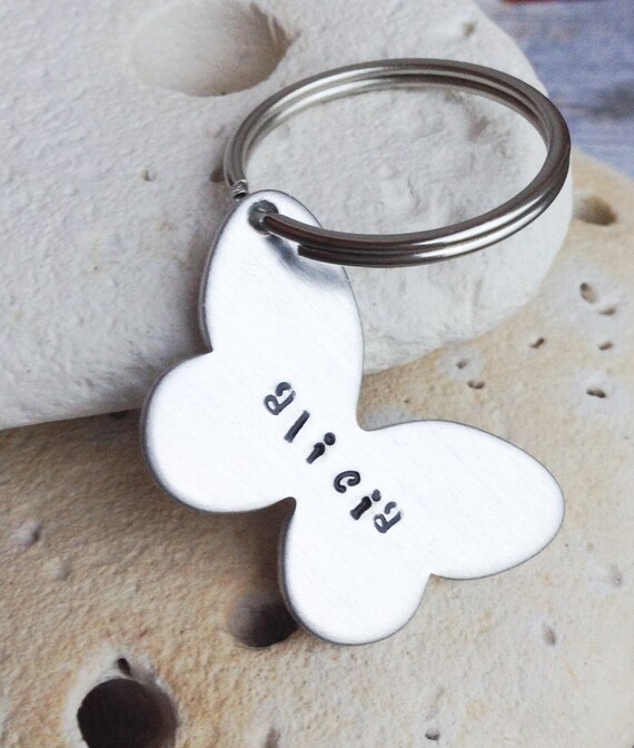 Personalised butterfly shaped keychain keyring - Family Keyring - Personalised Family Keyring - Gifts ideas for her